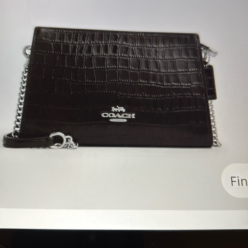 Coach Black Crossbody Bag with embossed shoulder, - Picture 7 of 11